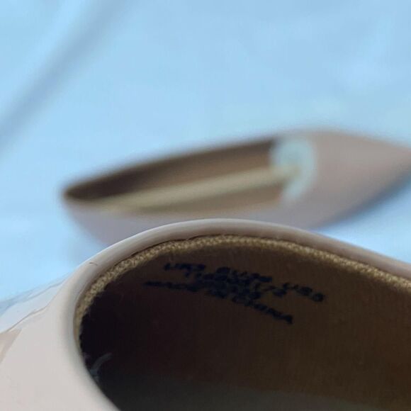 NEW ASOS DESIGN Preppy Patent Blush Pink Nude Lucky Pointed Ballet Flats US 5 - Picture 5 of 7